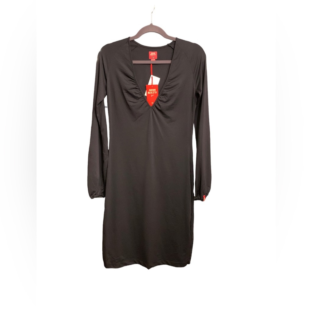 Miss Sixty Black V-neck Long Sleeve Jarod Dress Size Medium.